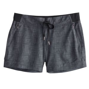 Calia Anywhere Printed Cuff Shorts Pockets Gray